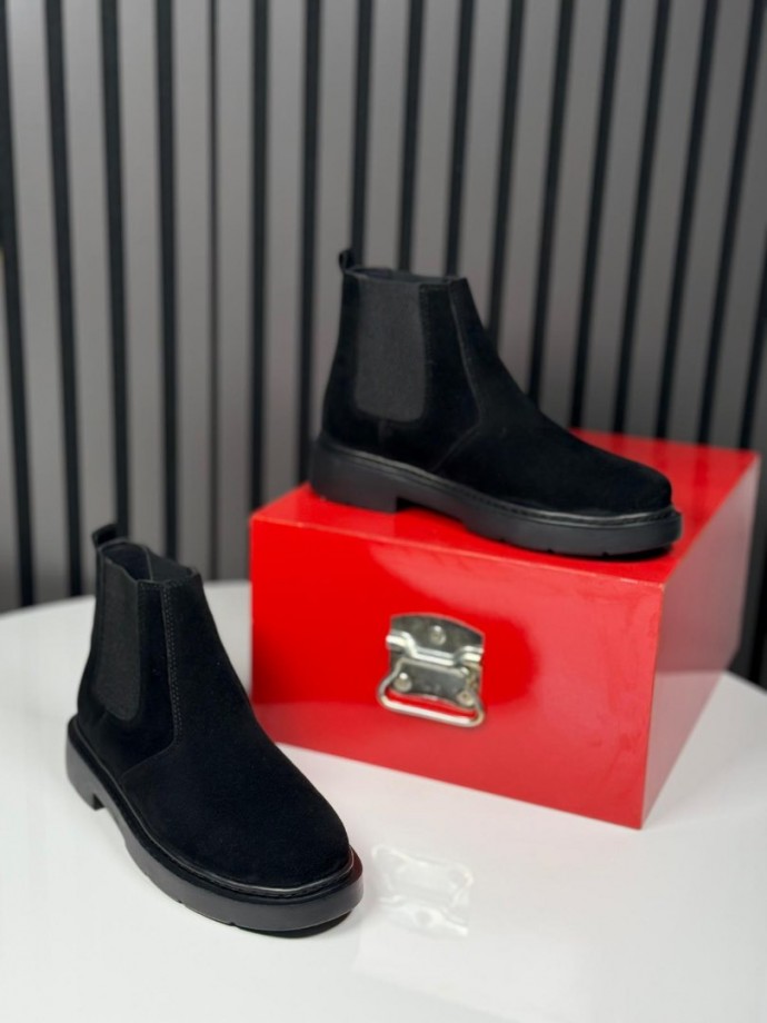 2025 CHELSEA İTALYAN SİYAH SÜET DERİ BOT - SİYAH SÜET DERİ BOT