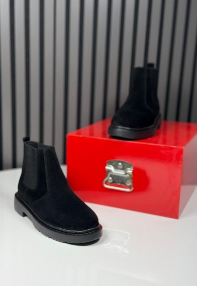 2025 CHELSEA İTALYAN SİYAH SÜET DERİ BOT - SİYAH SÜET DERİ BOT