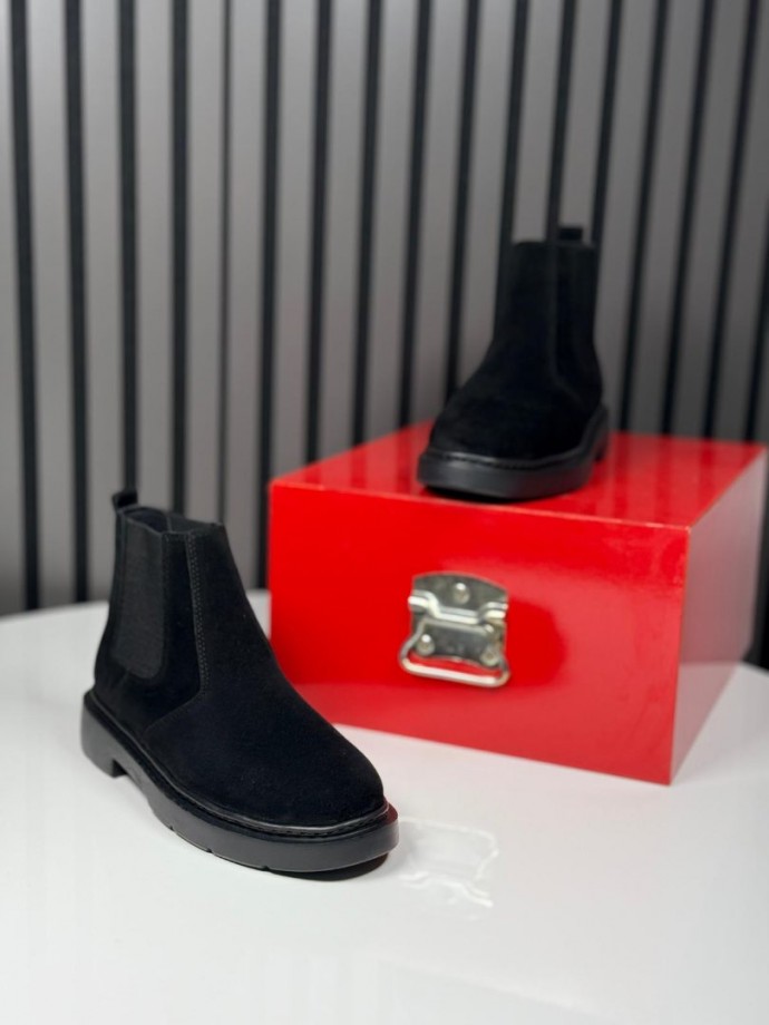 2025 CHELSEA İTALYAN SİYAH SÜET DERİ BOT - SİYAH SÜET DERİ BOT