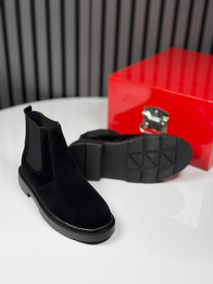 2025 CHELSEA İTALYAN SİYAH SÜET DERİ BOT - SİYAH SÜET DERİ BOT