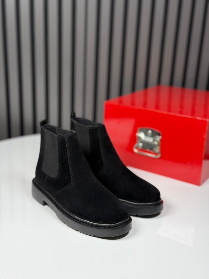2025 CHELSEA İTALYAN SİYAH SÜET DERİ BOT - SİYAH SÜET DERİ BOT