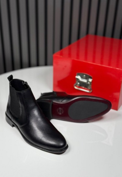 2025 KLASİK İTALYAN SİYAH DERİ FERMUARLI BOT  - SİYAH DERİ BOT