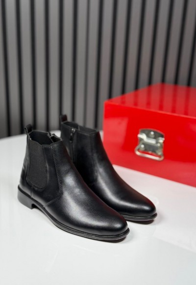 2025 KLASİK İTALYAN SİYAH DERİ FERMUARLI BOT  - SİYAH DERİ BOT