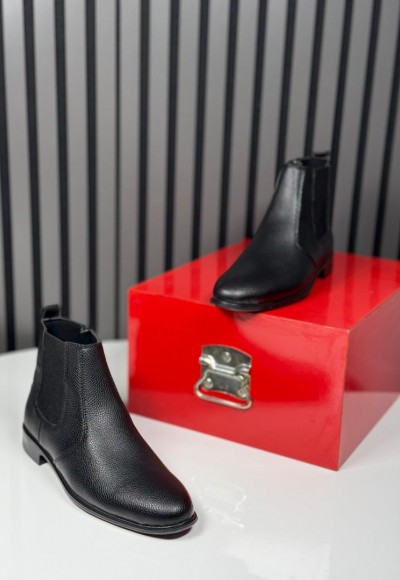 2025 KLASİK İTALYAN SİYAH DERİ PÜTÜR FERMUARLI BOT - SİYAH DERİ BOT