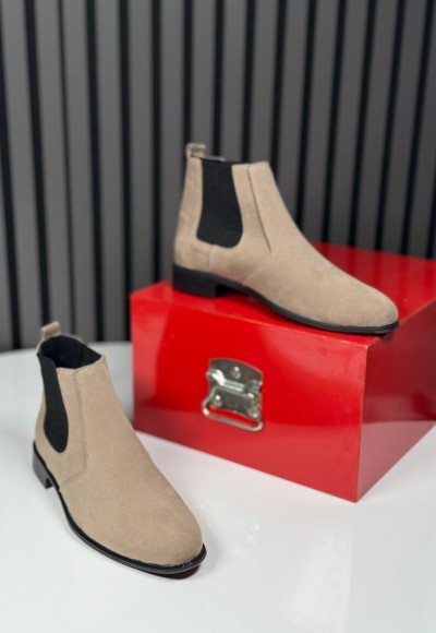 2025 KLASİK İTALYAN KUM BEJİ SÜET BANDAJLI BOT - KUM BEJİ SÜET BOT