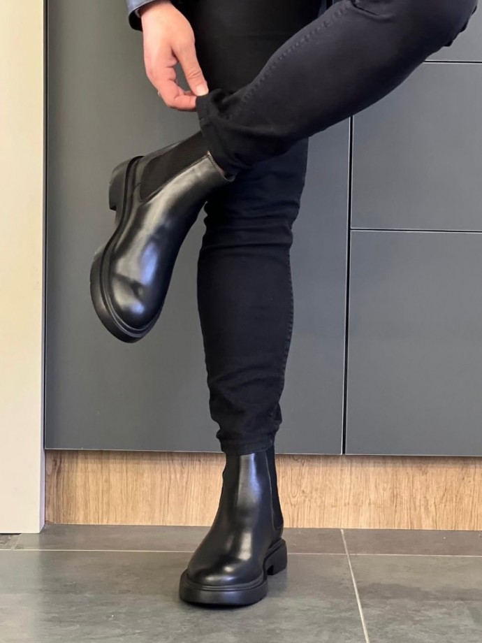 2025 ZRA  İTALYAN SİYAH MAT DERİ BANDAJLI EVA  BOT - SİYAH MAT  BOT