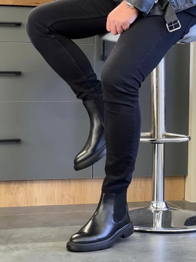 2025 ZRA  İTALYAN SİYAH MAT DERİ BANDAJLI EVA  BOT - SİYAH MAT  BOT