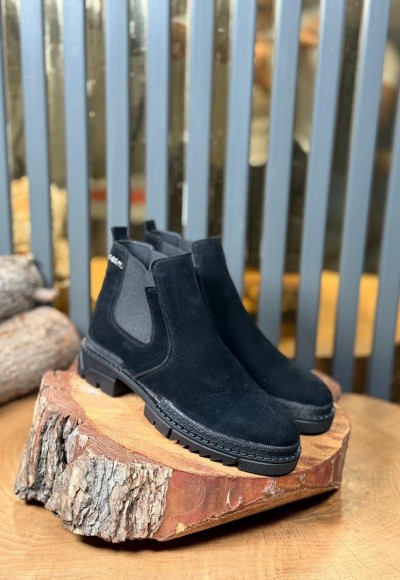 2025 PRD CHELSEA SİYAH SÜET  BANDAJLI EVA  BOT - SİYAH SÜET BOT