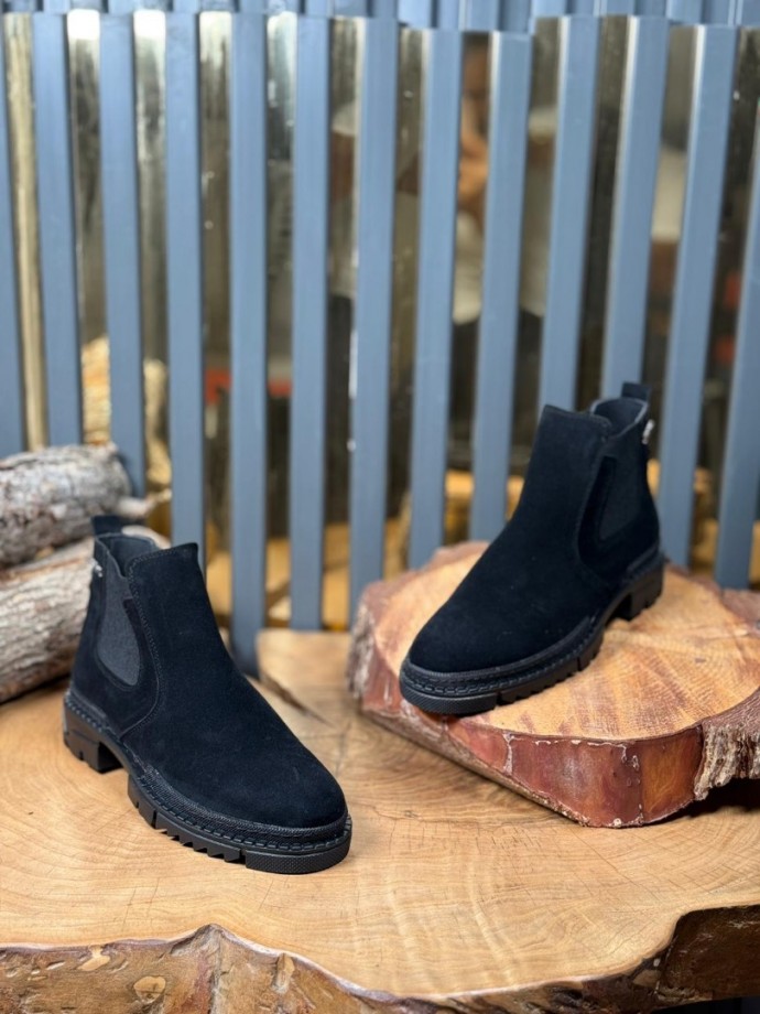 2025 PRD CHELSEA SİYAH SÜET  BANDAJLI EVA  BOT - SİYAH SÜET BOT