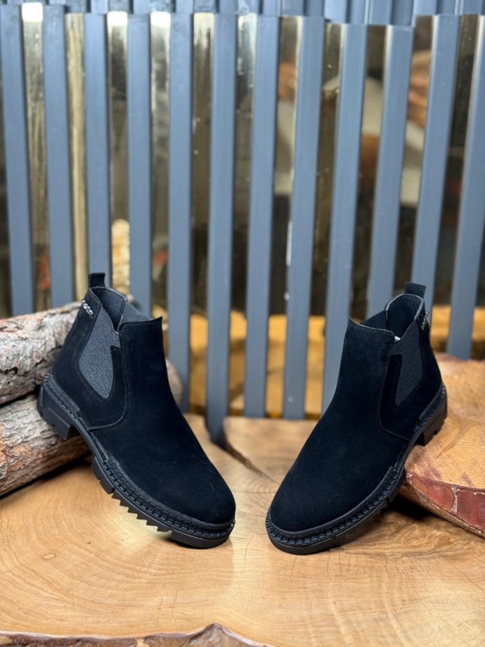 2025 PRD CHELSEA SİYAH SÜET  BANDAJLI EVA  BOT - SİYAH SÜET BOT