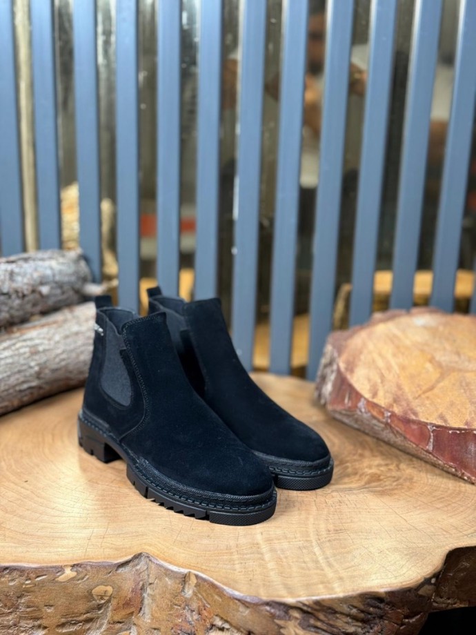 2025 PRD CHELSEA SİYAH SÜET  BANDAJLI EVA  BOT - SİYAH SÜET BOT