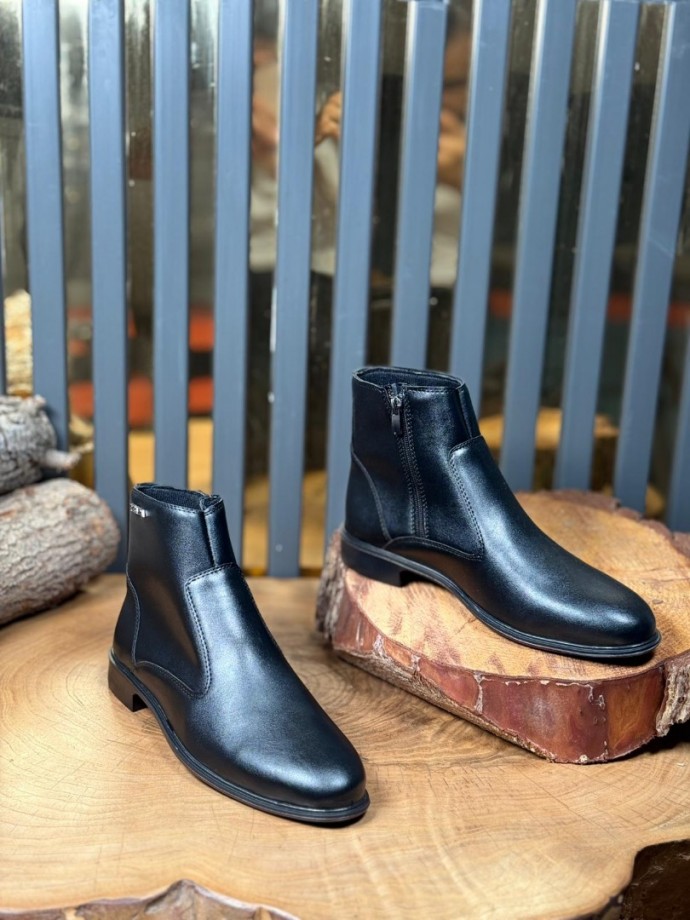 2025 KLASİK PRD SİYAH DERİ  BOT  - SİYAH MAT DERİ  BOT