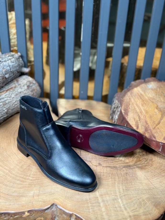 2025 KLASİK PRD SİYAH DERİ  BOT  - SİYAH MAT DERİ  BOT