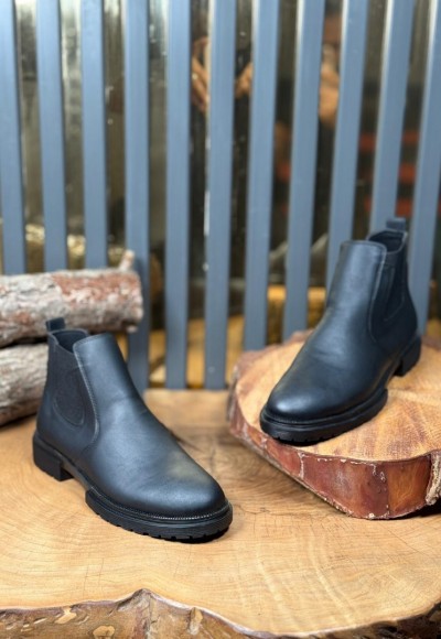  2025 CRAZY DERİ CHELSEA SİYAH MAT BANDAJLI EVA  BOT - SİYAH MAT BOT