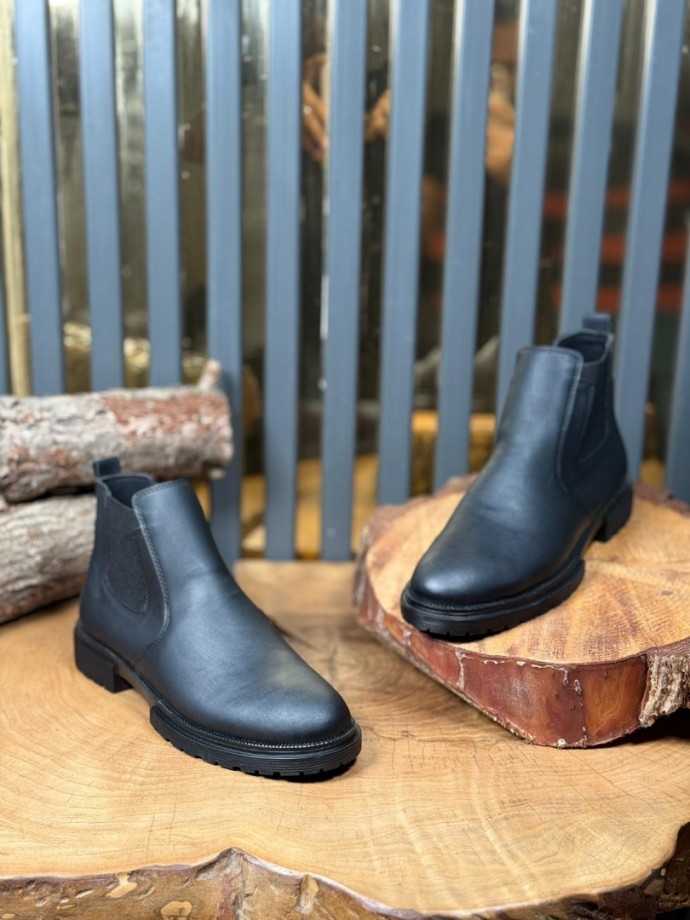  2025 CRAZY DERİ CHELSEA SİYAH MAT BANDAJLI EVA  BOT - SİYAH MAT BOT