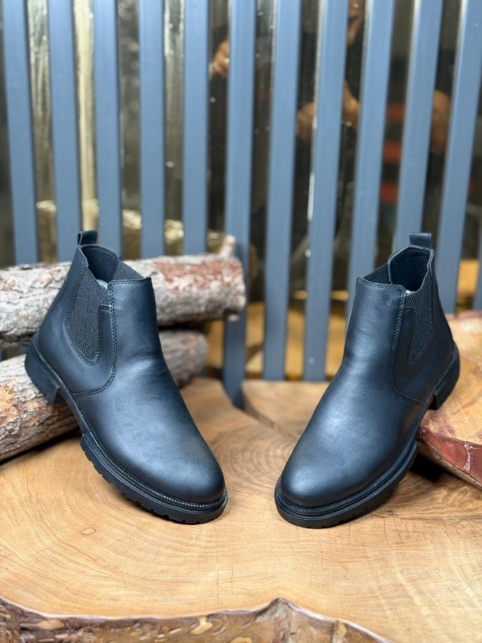  2025 CRAZY DERİ CHELSEA SİYAH MAT BANDAJLI EVA  BOT - SİYAH MAT BOT