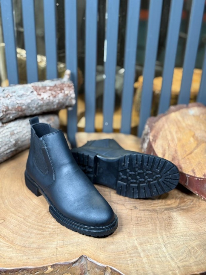  2025 CRAZY DERİ CHELSEA SİYAH MAT BANDAJLI EVA  BOT - SİYAH MAT BOT