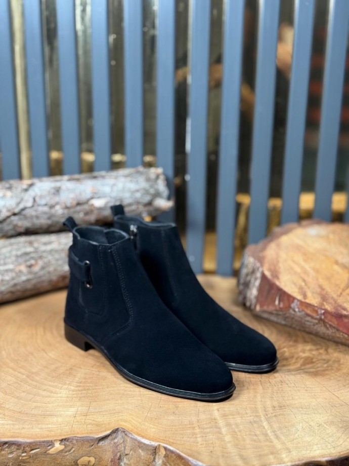 2025 PRD İTALYAN SİYAH SÜET ÇIRTLI BOT  - SİYAH SÜET BOT