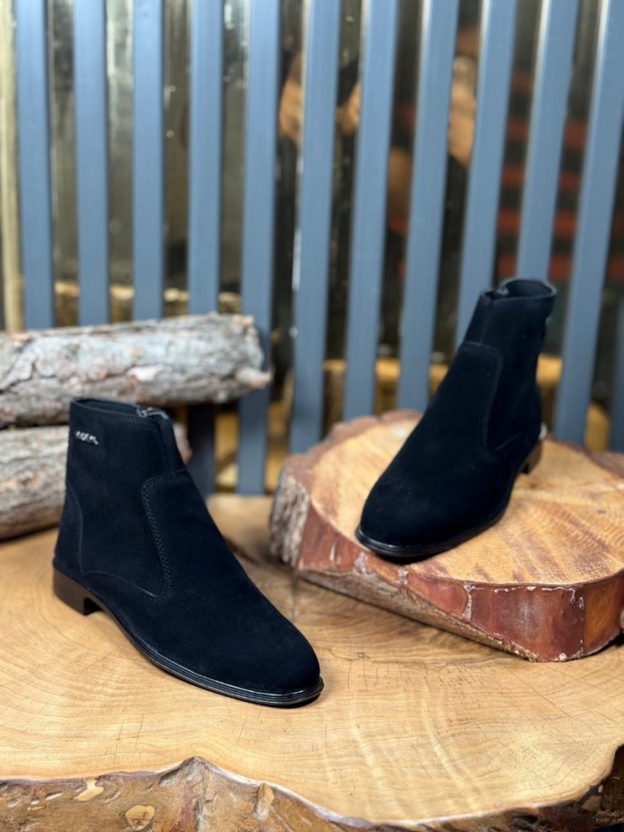 2025 PRD İTALYAN SİYAH SÜET FERMUARLI BOT  - SİYAH SÜET BOT