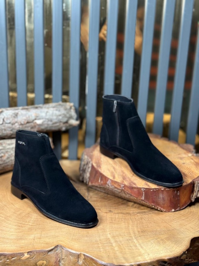 2025 PRD İTALYAN SİYAH SÜET FERMUARLI BOT  - SİYAH SÜET BOT