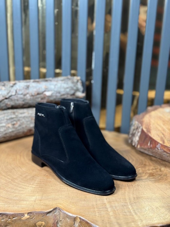 2025 PRD İTALYAN SİYAH SÜET FERMUARLI BOT  - SİYAH SÜET BOT