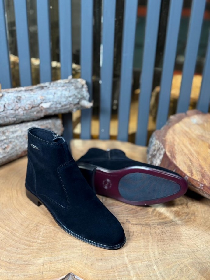 2025 PRD İTALYAN SİYAH SÜET FERMUARLI BOT  - SİYAH SÜET BOT