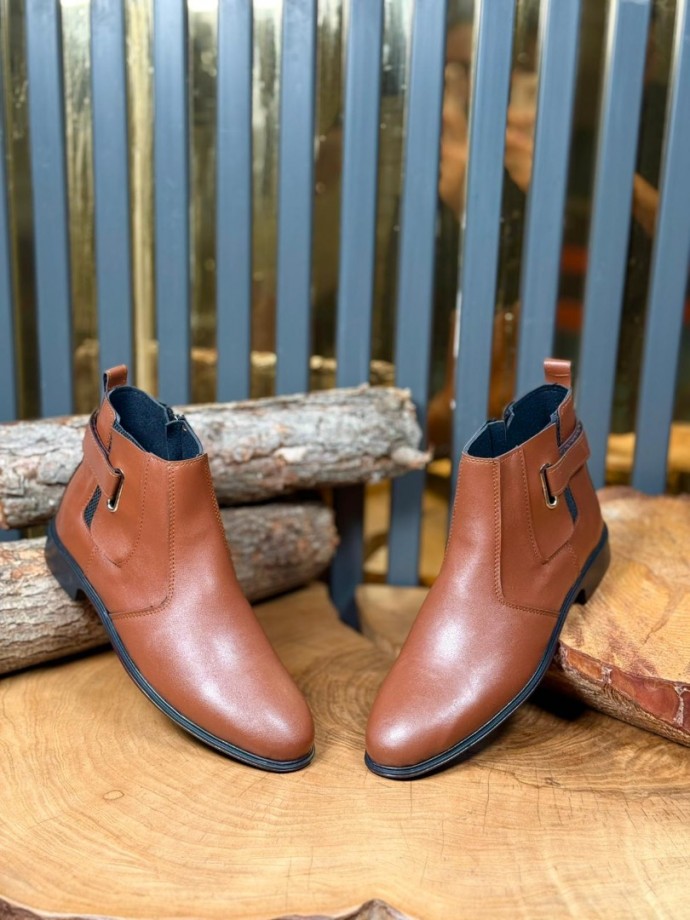 2025 İTALYAN KLASİK TABA DERİ ÇIRTLI BOT - TABA DERİ BOT