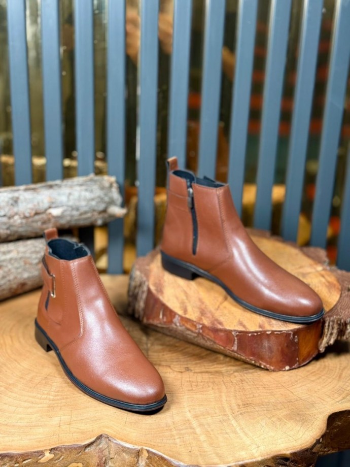 2025 İTALYAN KLASİK TABA DERİ ÇIRTLI BOT - TABA DERİ BOT