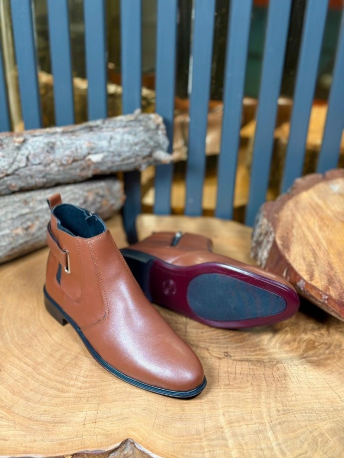 2025 İTALYAN KLASİK TABA DERİ ÇIRTLI BOT - TABA DERİ BOT