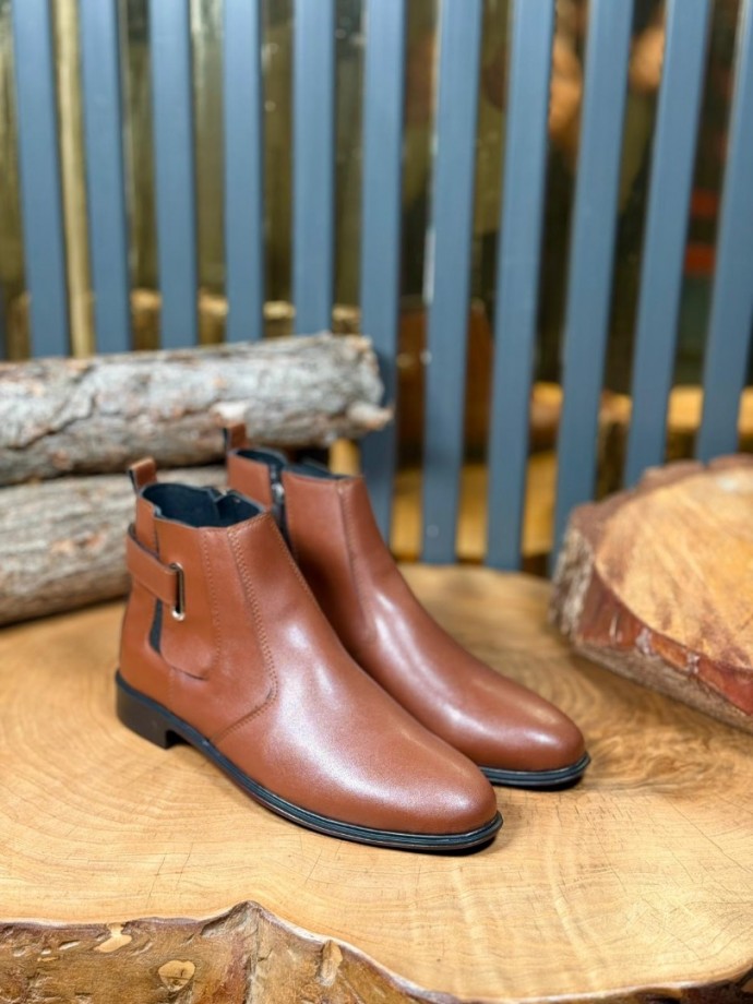 2025 İTALYAN KLASİK TABA DERİ ÇIRTLI BOT - TABA DERİ BOT