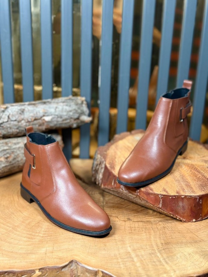 2025 İTALYAN KLASİK TABA DERİ ÇIRTLI BOT - TABA DERİ BOT