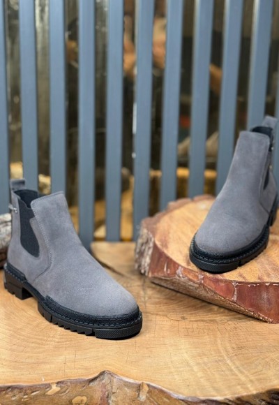 2025 YENİ SEZON PRD GRİSÜET  DERİ  BOT - GRİ SÜET