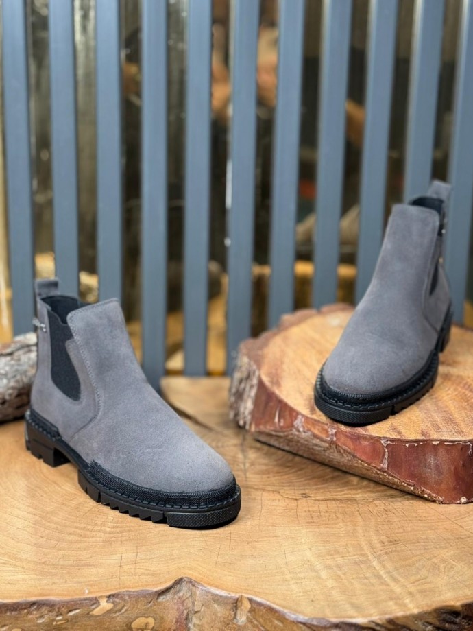 2025 YENİ SEZON PRD GRİSÜET  DERİ  BOT - GRİ SÜET