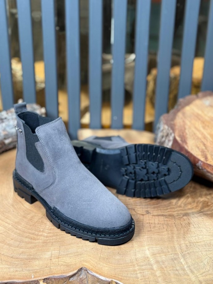 2025 YENİ SEZON PRD GRİSÜET  DERİ  BOT - GRİ SÜET