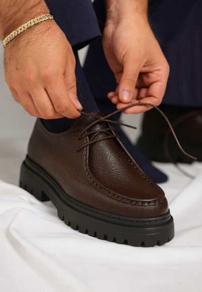 2025 YENİ SEZON PÜTÜR KAHVE   CASUAL - KAHVE PÜTÜR DERİ   