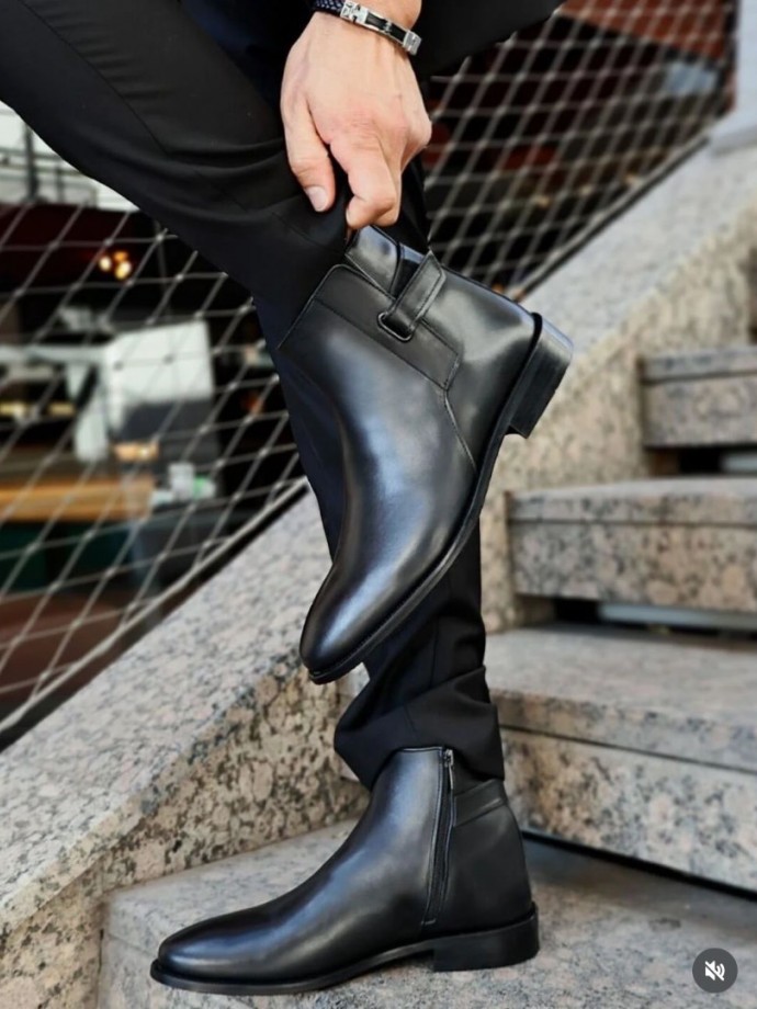2025 YENİ SEZON KLASİK SİYAH MAT BOT - SİYAH MAT  DERİ   