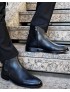 2025 YENİ SEZON KLASİK SİYAH MAT BOT - SİYAH MAT  DERİ   