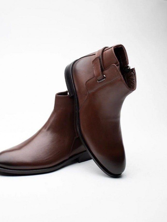 2025 YENİ SEZON KLASİK CHELSEA ZR KAHVE MAT DERİ - KAHVE MAT DERİ 