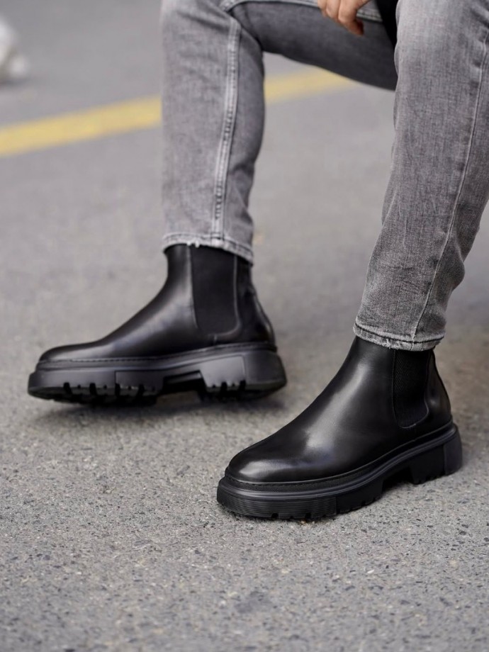 2025 YENİ SEZON EVA CHELSEA ZR SİYAH MAT DERİ  - SİYAH MAT DERİ  