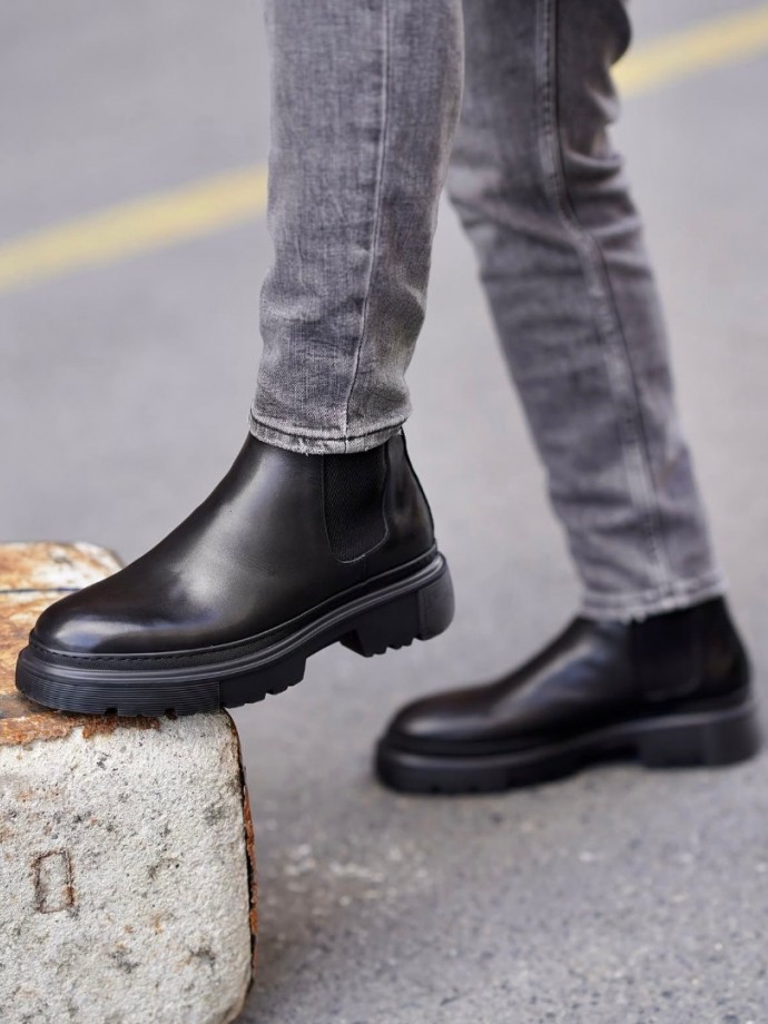 2025 YENİ SEZON EVA CHELSEA ZR SİYAH MAT DERİ  - SİYAH MAT DERİ  