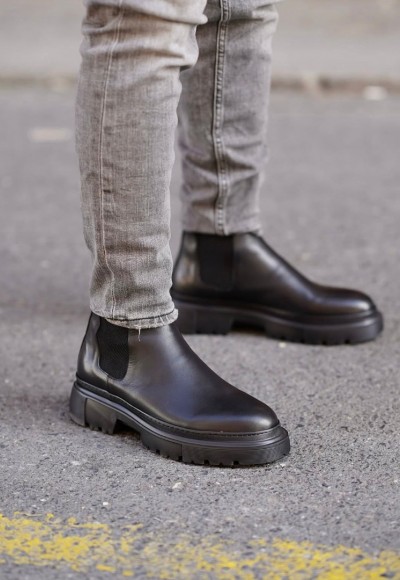 2025 YENİ SEZON EVA CHELSEA ZR SİYAH MAT DERİ  - SİYAH MAT DERİ  