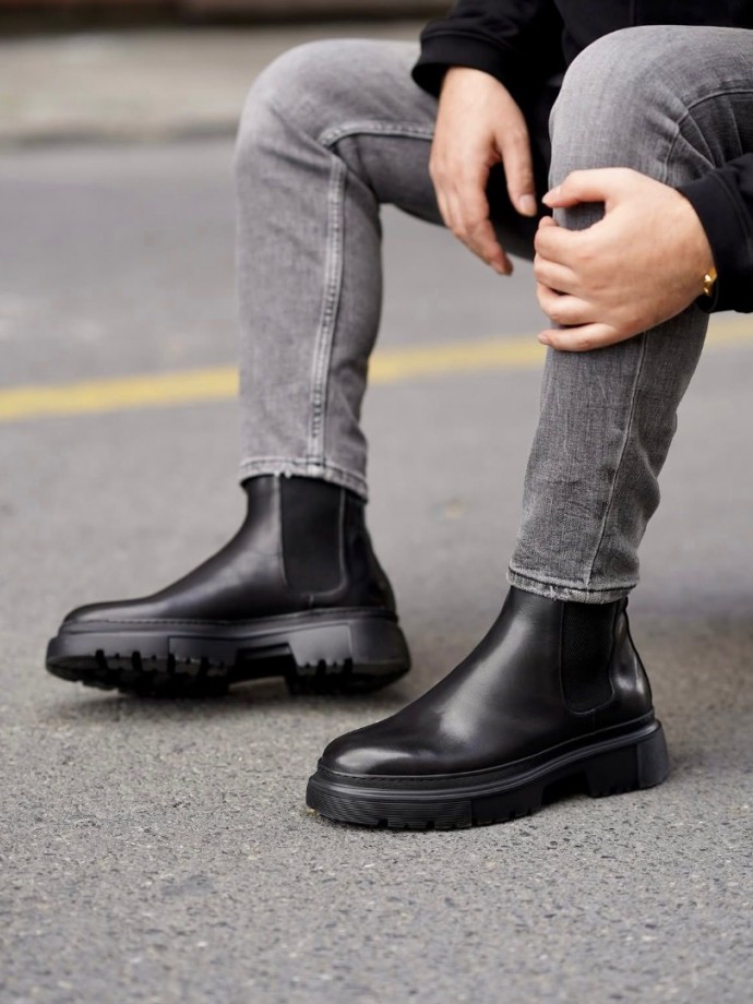 2025 YENİ SEZON EVA CHELSEA ZR SİYAH MAT DERİ  - SİYAH MAT DERİ  