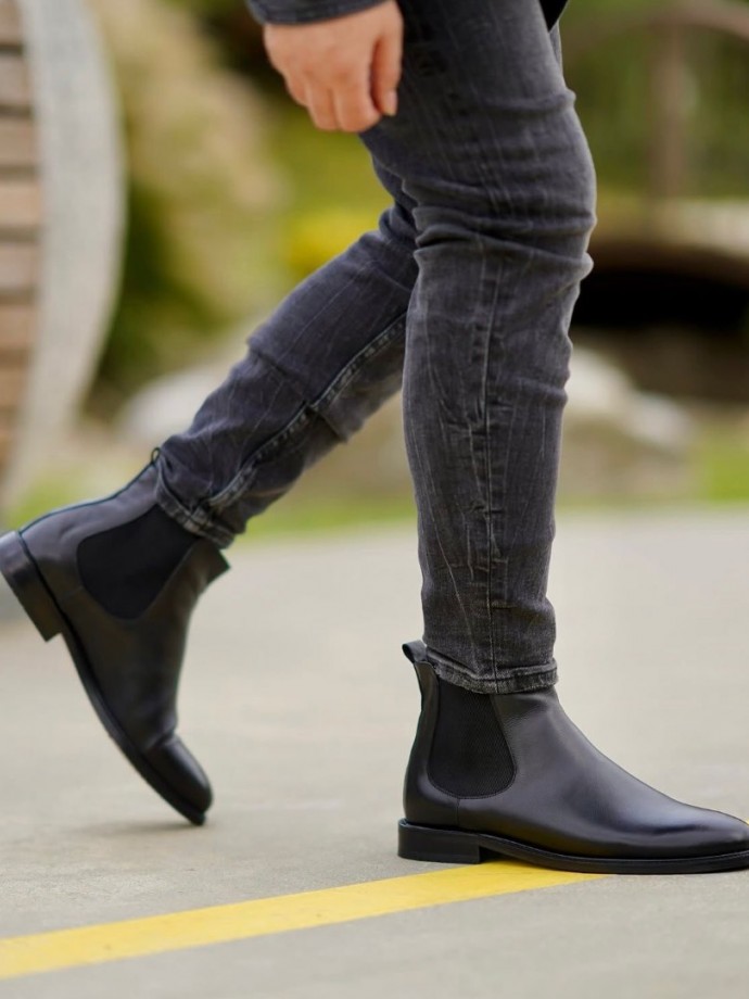 2025 YENİ SEZON KLASİK CHELSEA ZR SİYAH MAT DERİ  - SİYAH MAT DERİ