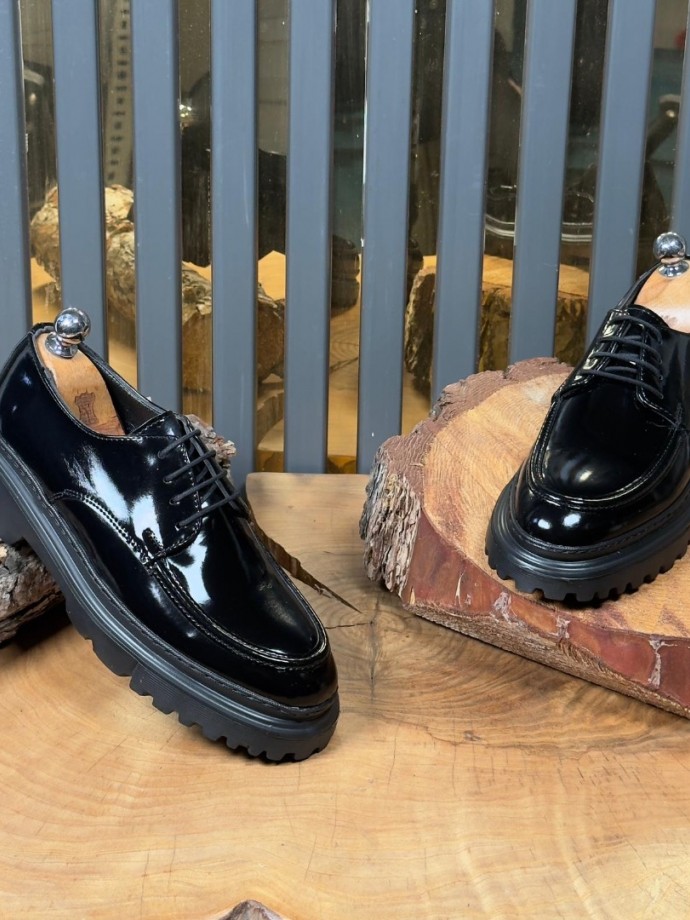 2025 YENİ SEZON EVA ZRA  MODEL SİYAH RUGAN DERİ - SİYAH RUGAN DERİ 